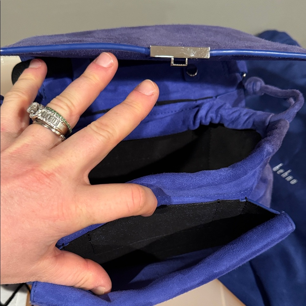 Behno Blue Suede Handbag *luxury boutique* - Picture 5 of 8